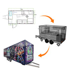 2025 Australian Standard Stainless Steel Mobile Food Truck Fast Food Trailer with Full Kitchen Equipments