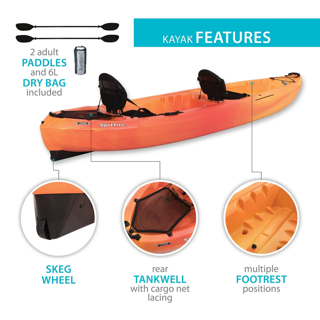 Spitfire 12 Ft Tandem Kayak, Sunset Fusion (90915)