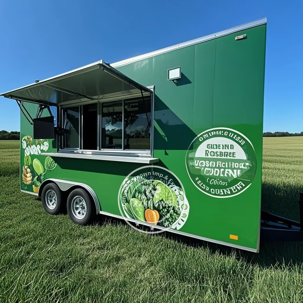 2025 Australian Standard Stainless Steel Mobile Food Truck Fast Food Trailer with Full Kitchen Equipments